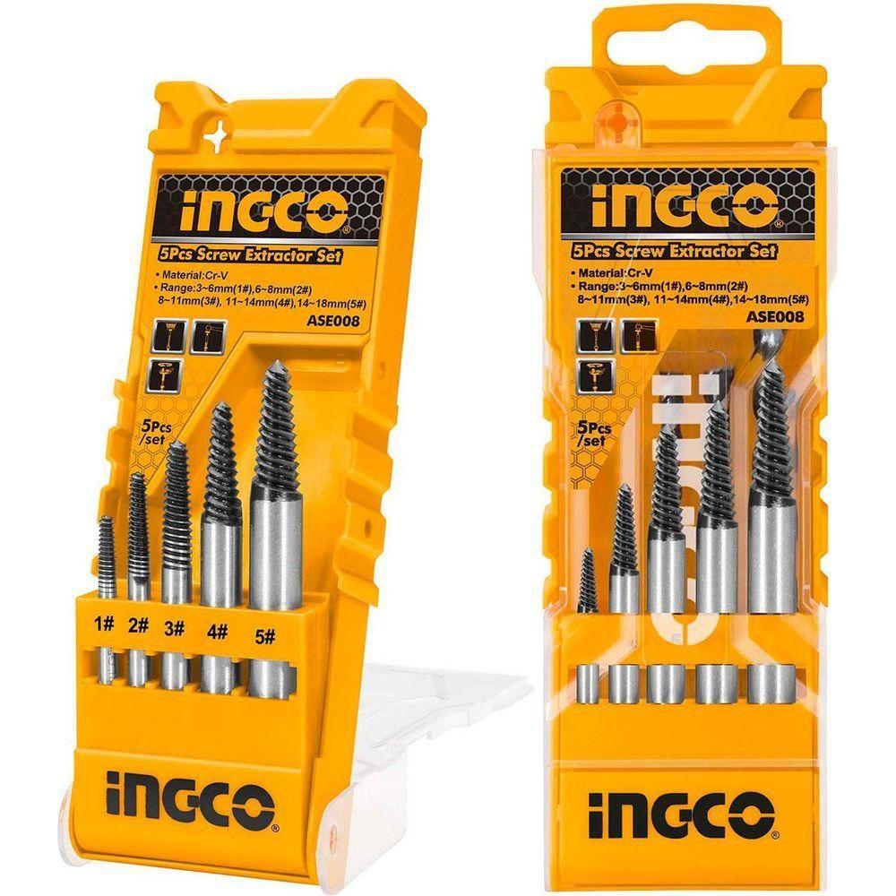 Ingco ASE008 5pcs Screw Extractor Set - KHM Megatools Corp. Ingco ASE008 5pcs Screw Extractor Set - KHM Megatools Corp.